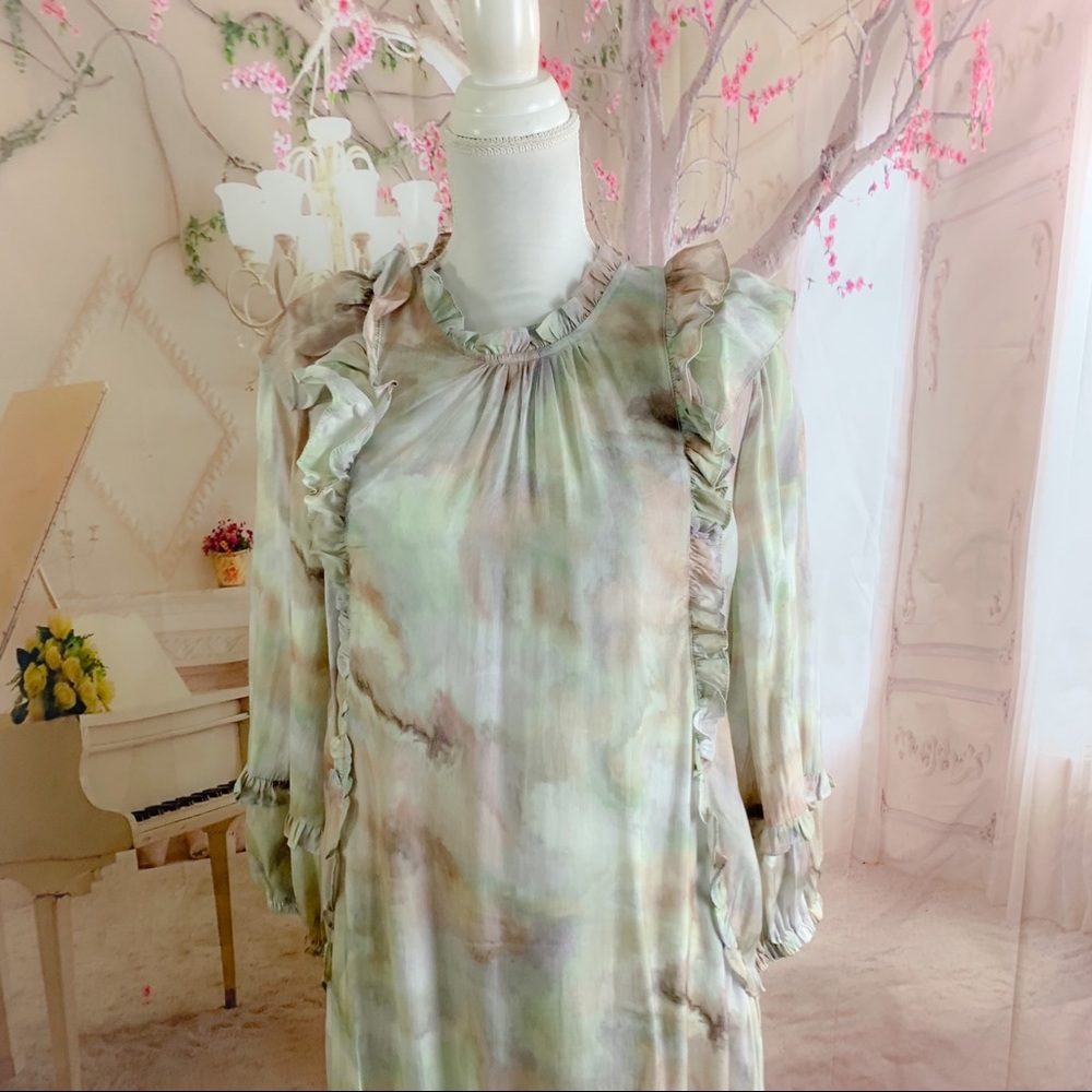 NEW Current Air Marble Ruffle Mini Dress - Picture 3 of 8